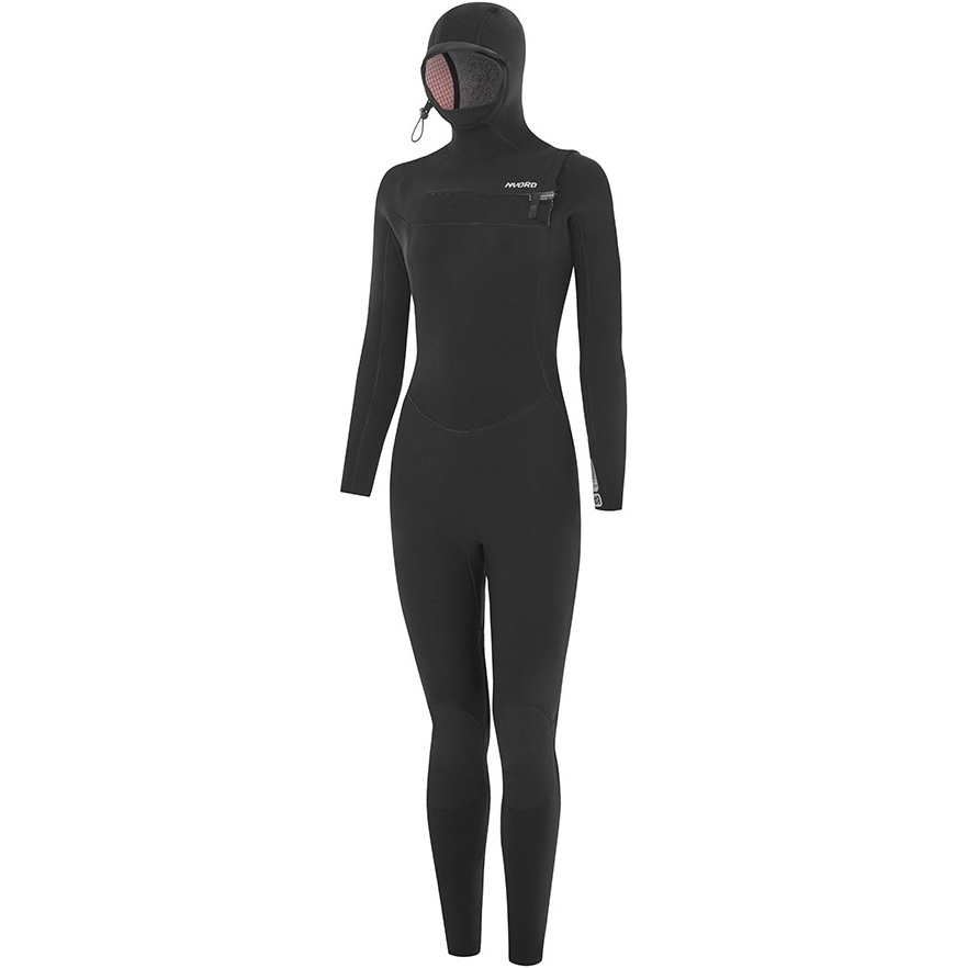 2025 Nyord Womens Furno Ultra Plus 6/5/4mm Hooded Chest Zip Wetsuit FUPW654001 - Black